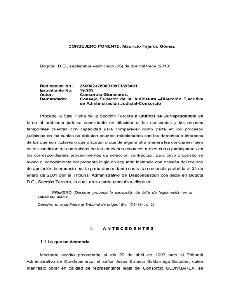 CONSEJERO PONENTE Mauricio Fajardo Gómez Radicación No