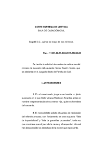 CORTE SUPREMA DE JUSTICIA Rad.: 11001-02-03-000-2013-00659-00 SALA DE CASACIÓN CIVIL