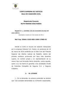 CORTE SUPREMA DE JUSTICIA SALA DE CASACIÓN CIVIL  Magistrada Ponente