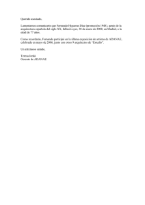 Día 31: e-mail anunciando el fallecimiento de Fernando Higueras.