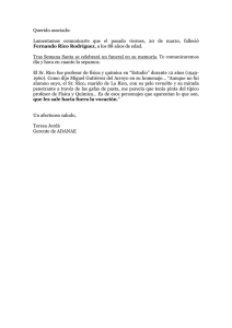 Día 25: e-mail anunciando fallecimiento del Sr. Fernando Rico.