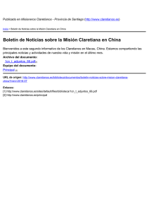Boletín de Noticias sobre la Misión Claretiana en China
