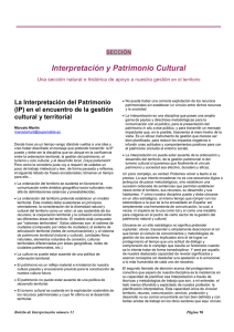 _______________________________________ Interpretación y Patrimonio Cultural La Interpretación del Patrimonio SECCIÓN