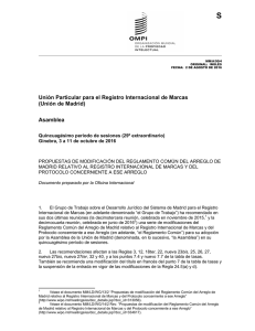 S Unión Particular para el Registro Internacional de Marcas (Unión de Madrid) Asamblea