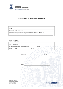 Certificado de asistencia a examen de la EINA