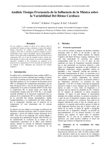 " Análisis Tiempo Frecuencia de la Influencia de la Música sobre la Variabilidad Del Ritmo Cardiaco"
