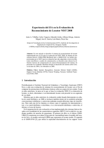 " Experiencia del I3A en la Evaluación de Reconocimiento de Locutor NIST 2008"