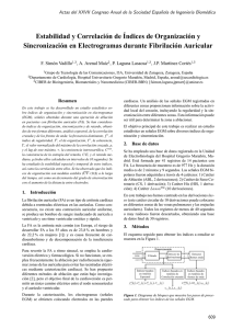 " Estabilidad y Correlación de Índices de Organización y Sincronización en Electrogramas durante Fibrilación Auricular"
