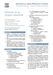 Historia lengua espanola programa 2015 2016cr