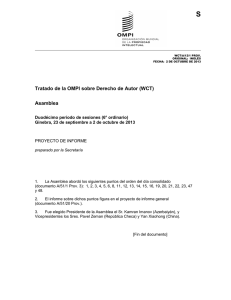 S Tratado de la OMPI sobre Derecho de Autor (WCT) Asamblea