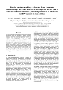 " Diseño, implementación y evaluación de un sistema de telecardiología útil como apoyo a la investigación médica y para la toma de decisiones clínicas: Aplicación práctica en el estudio de la HRV durante la hemodiálisis"