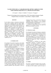 " Valor clínico de la variabilidad del ritmo cardiaco como marcador de isquemia en la prueba de esfuerzo"