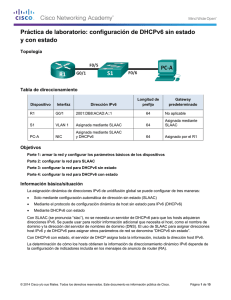 Práctica de laboratorio: configuración de DHCPv6 sin estado y con estado