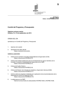 S Comité del Programa y Presupuesto Vigésimo primera sesión