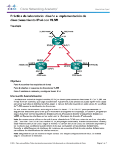 Práctica de laboratorio: diseño e implementación de direccionamiento IPv4 con VLSM