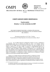 OMPI S COMITÉ ASESOR SOBRE OBSERVANCIA Cuarta sesión