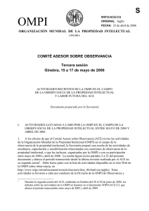 OMPI S COMITÉ ASESOR SOBRE OBSERVANCIA Tercera sesión