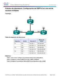 Práctica de laboratorio: Configuración de OSPFv2 en una red de accesos múltiples