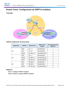 Packet Tracer: Configuración de OSPFv2 multiárea (instrucciones)