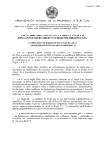 ORGANIZACIÓN MUNDIAL DE LA PROPIEDAD INTELECTUAL Aviso N.° 1 /2009