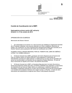 S Comité de Coordinación de la OMPI Septuagésima primera sesión (46ª ordinaria)