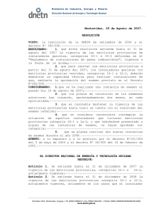 Resolución de la DNE de agosto de 2007