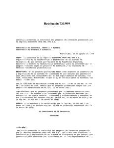 Resolución Nº 730-999 del 24-08-1999