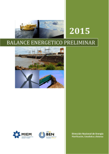 2015 BALANCE ENERGETICO PRELIMINAR Dirección Nacional de Energía Planificación, Estadística y Balance