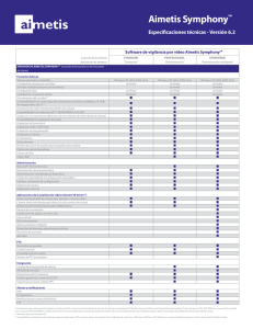 Descargar especificaciones técnicas PDF Aimetis (0.2 Mb)