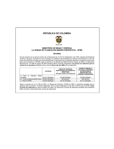 REPUBLICA DE COLOMBIA MINISTERIO DE MINAS Y ENERGIA