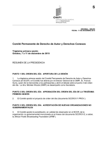 S Comité Permanente de Derecho de Autor y Derechos Conexos