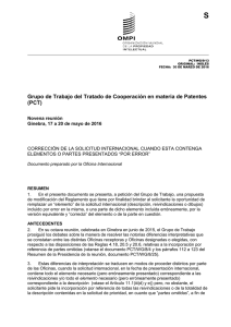 S Grupo de Trabajo del Tratado de Cooperación en materia de... (PCT)