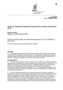 S Grupo de Trabajo del Tratado de Cooperación en materia de... (PCT) Novena reunión