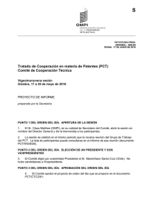 S Tratado de Cooperación en materia de Patentes (PCT) Vigesimonovena sesión