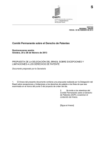 S Comité Permanente sobre el Derecho de Patentes Decimonovena sesión