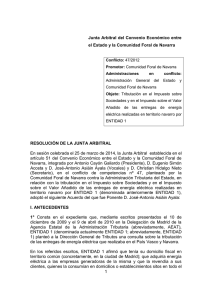 Resolución Junta Arbitral de Navarra 47-2012, de 25 de marzo de 2014