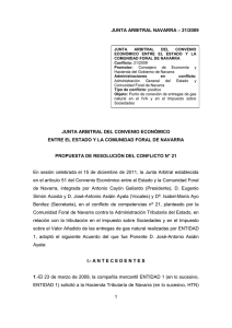Resolución Junta Arbitral de Navarra 21-2009, de 15 de diciembre de 2011