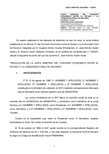 Resolución Junta Arbitral de Navarra 10-2007, de 16 de diciembre de 2008