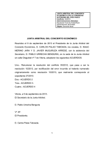 Resolución Junta Arbitral del País Vasco 15/2013, de 28 de mayo de 2013