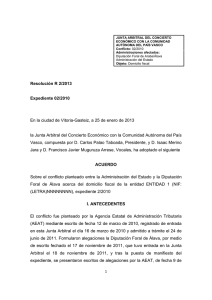 Resolución Junta Arbitral del País Vasco 2/2013, de 25 de enero de 2013