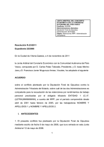 Resolución Junta Arbitral del País Vasco 23/2011, de 4 de noviembre de 2011