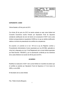 Resolución Junta Arbitral del País Vasco 21/2011 (2), de 28 de junio de 2013