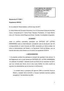 Resolución Junta Arbitral del País Vasco 17/2011, de 26 de mayo de 2011