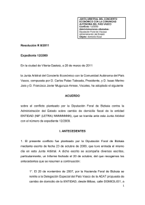 Resolución Junta Arbitral del País Vasco 08/2011, de 28 de marzo de 2011