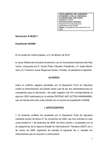 Resolución Junta Arbitral del País Vasco 06/2011, de 21 de febrero de 2011