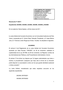 Resolución Junta Arbitral del País Vasco P 03/2011, de 28 de marzo de 2011
