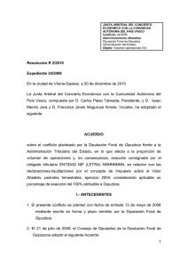 Resolución Junta Arbitral del País Vasco 02/2010, de 20 de diciembre de 2010