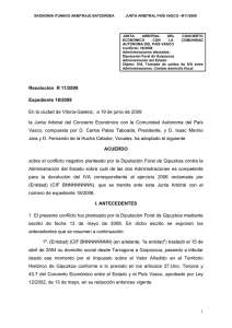 Resolución Junta Arbitral del País Vasco 11/2009, de 19 de Junio de 2009