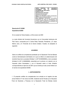 Resolución Junta Arbitral del País Vasco 03/2009, de 28 de enero de 2009