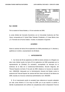 Resolución Junta Arbitral del País Vasco 08/2008 (2), de 10 de noviembre de 2008